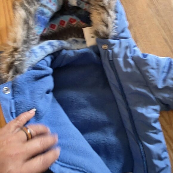 Disney Baby Mickey Mouse Blue winter One Piece Hooded Snow suite 9-12 Months Vtg - Picture 5 of 16